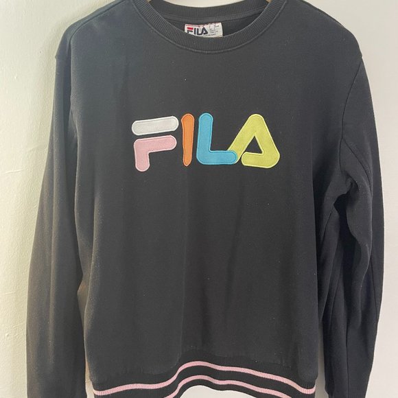 Fila Blk Multi Colour Sweater L/G - Picture 1 of 2